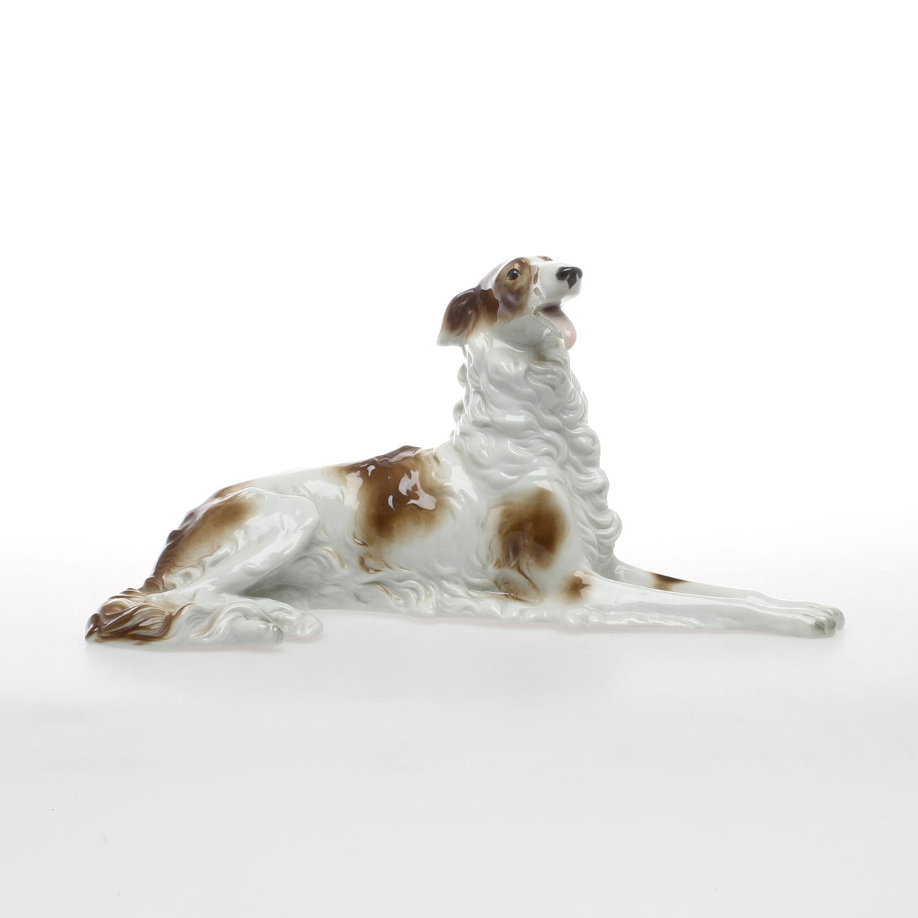 FIGURIN, porslin, hund, Unterweissbach, omkring 1900-talets mitt.