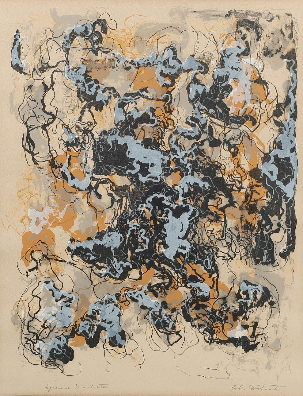 ALEXANDRE ISTRATI (1915-1991). Abstract composition, lithography.