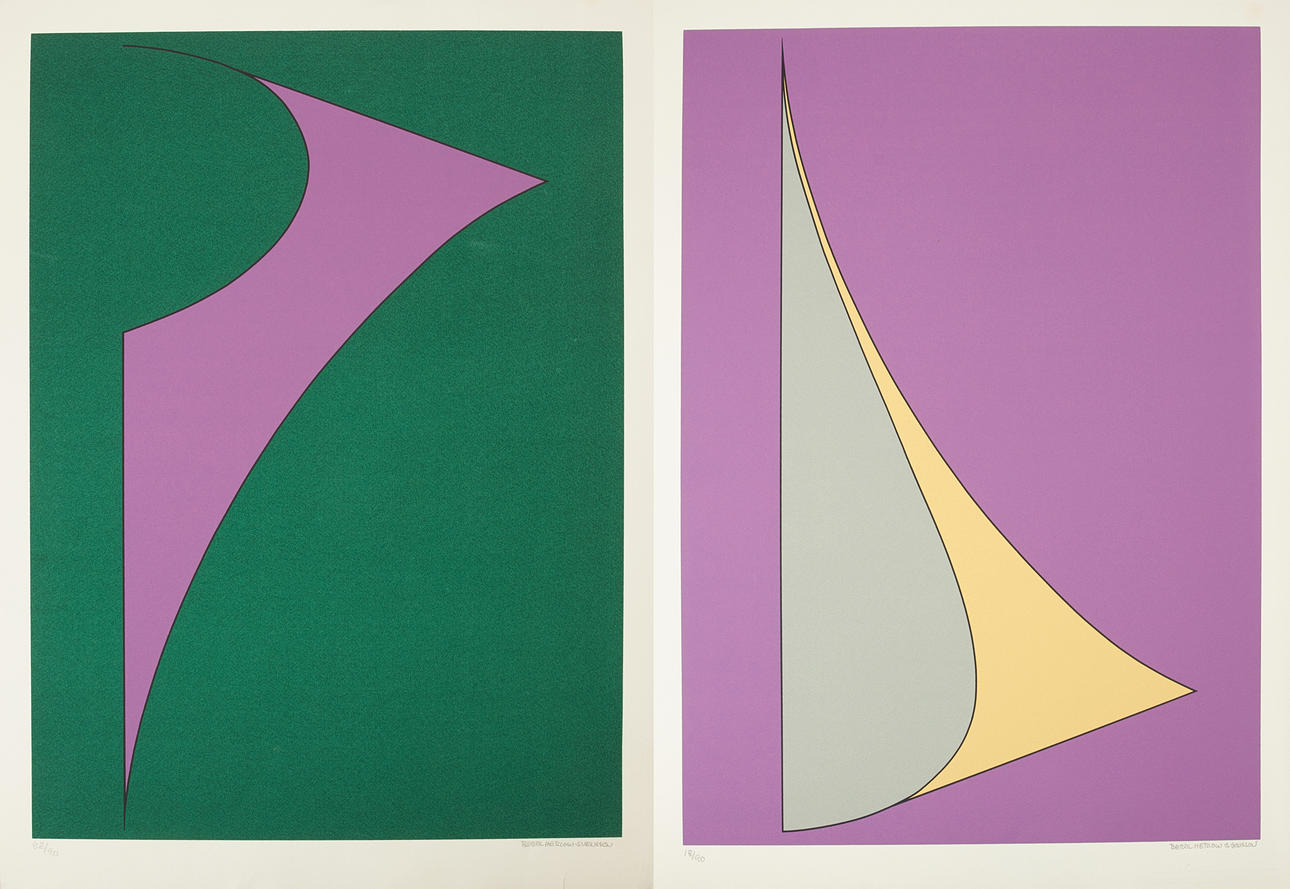 SVEN BERTIL HERLOW SVENSSON. (2), Geometric composition, lithograph in colours, signed, 18/90 and 82/90.