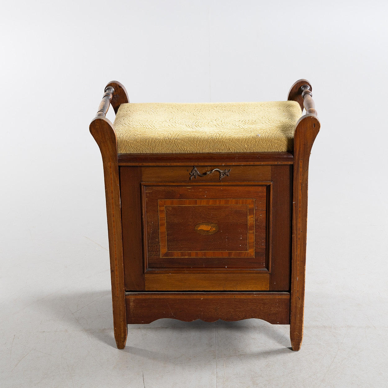 PIANO STOOL with music compartment, circa 18/1900.