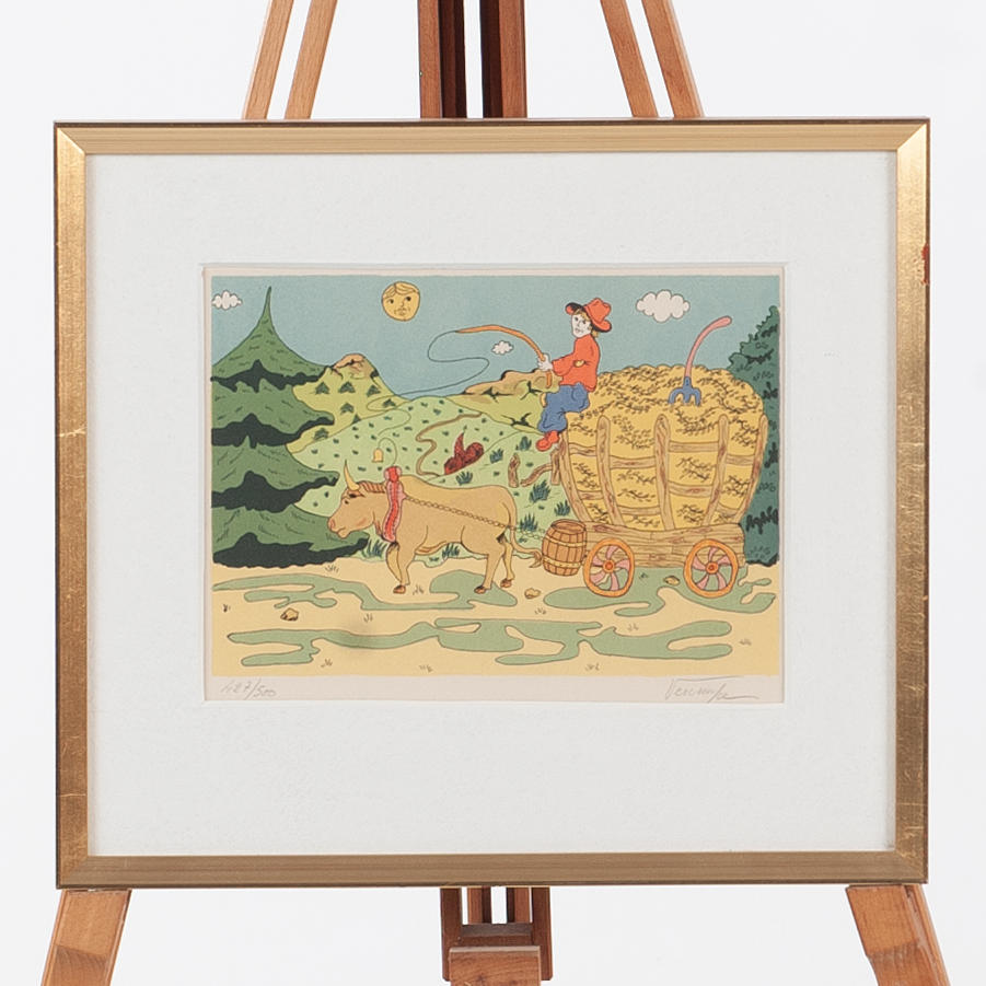 BERNARD VERCRUYCE. Lithograph in colours, signed and numbered.