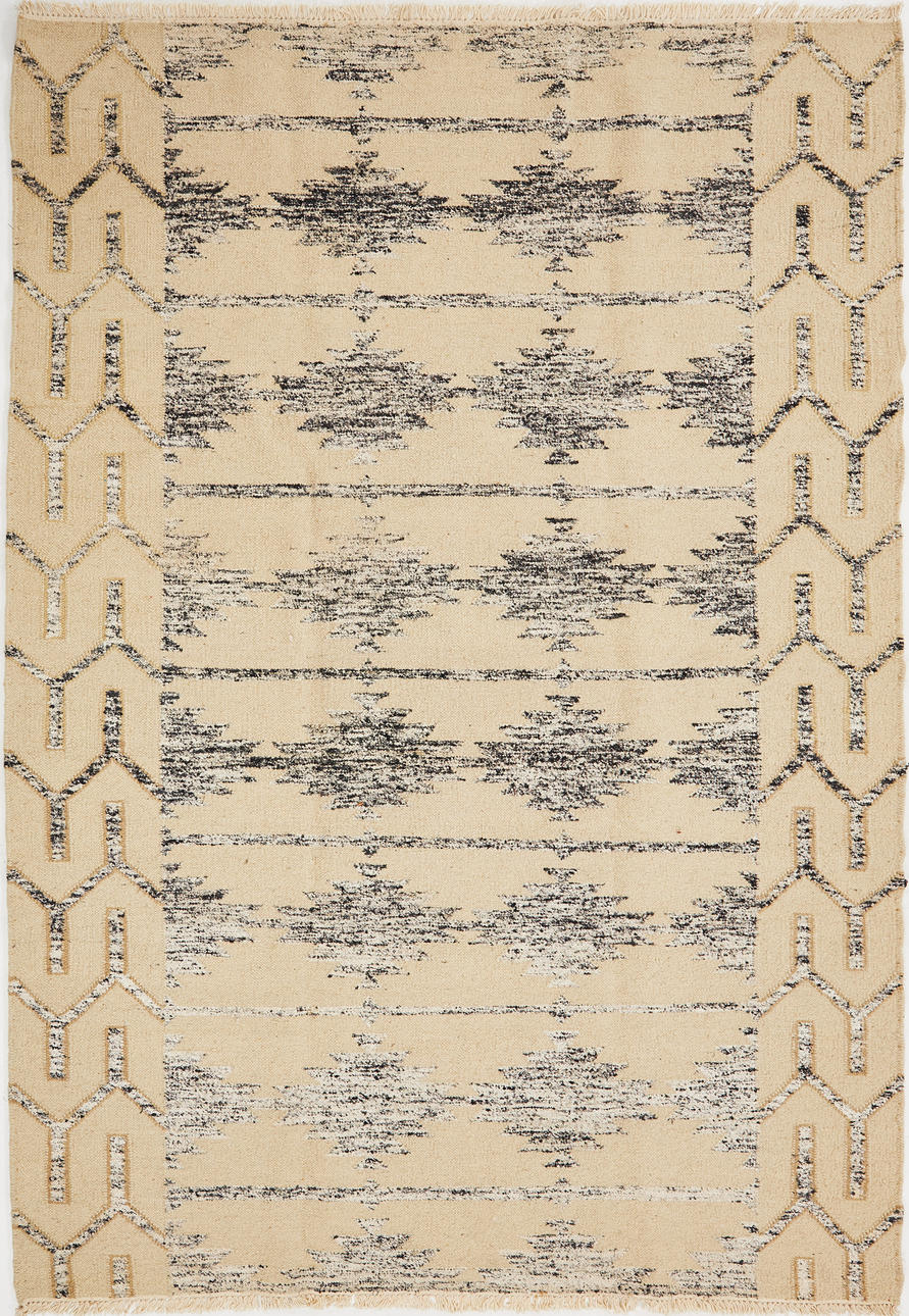 ORIENT CARPET. Kelim, natural colored with geometric pattern.