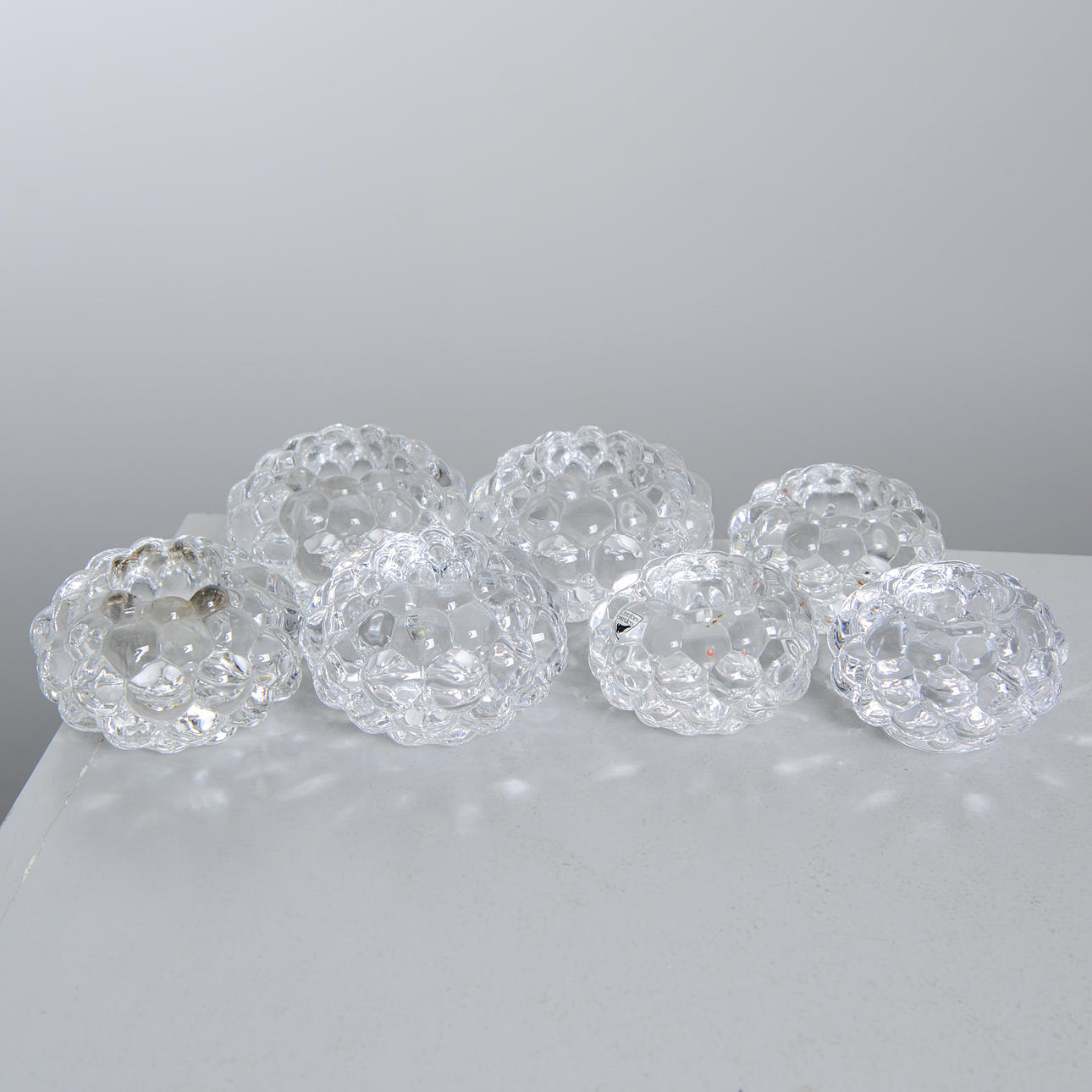 ANNE NILSSON. Candle lanterns, 8 pcs, “Raspberry”, Orrefors.