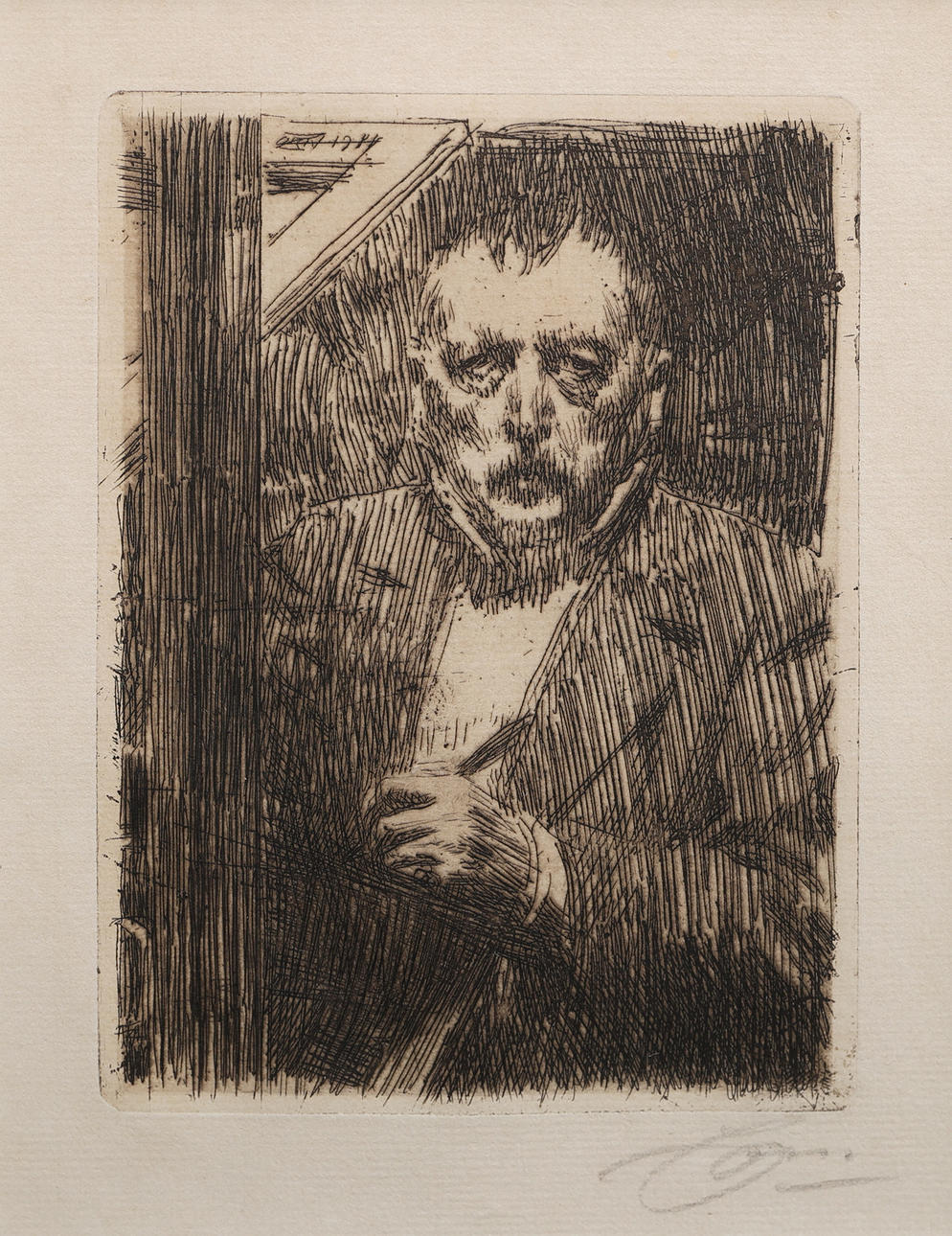 ANDERS ZORN. SELF-PORTRAIT, ETCHING 1911.