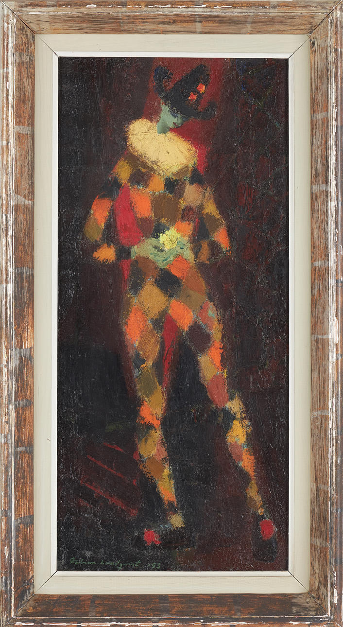 FABIAN LUNDQVIST. Figure composition, oil on canvas, signed and dated -55.