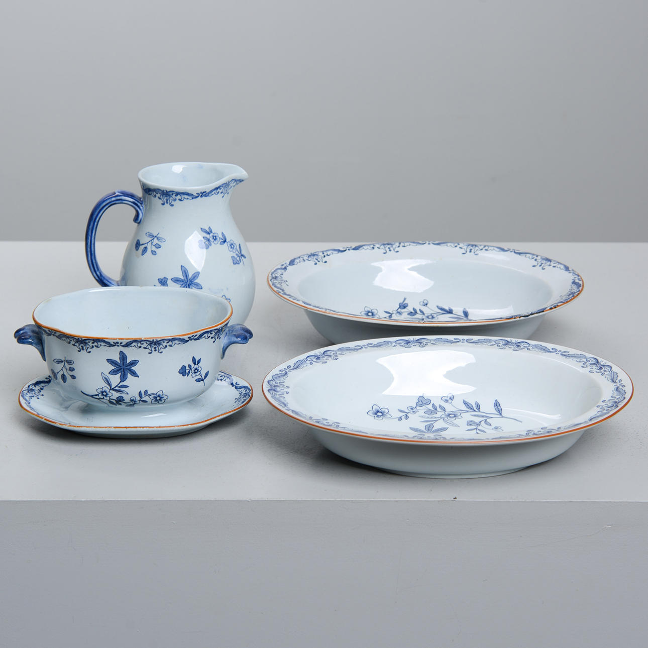 NILS EMIL LUNDSTRÖM. ”Ostindia”, 4 kpl, Rörstrand.