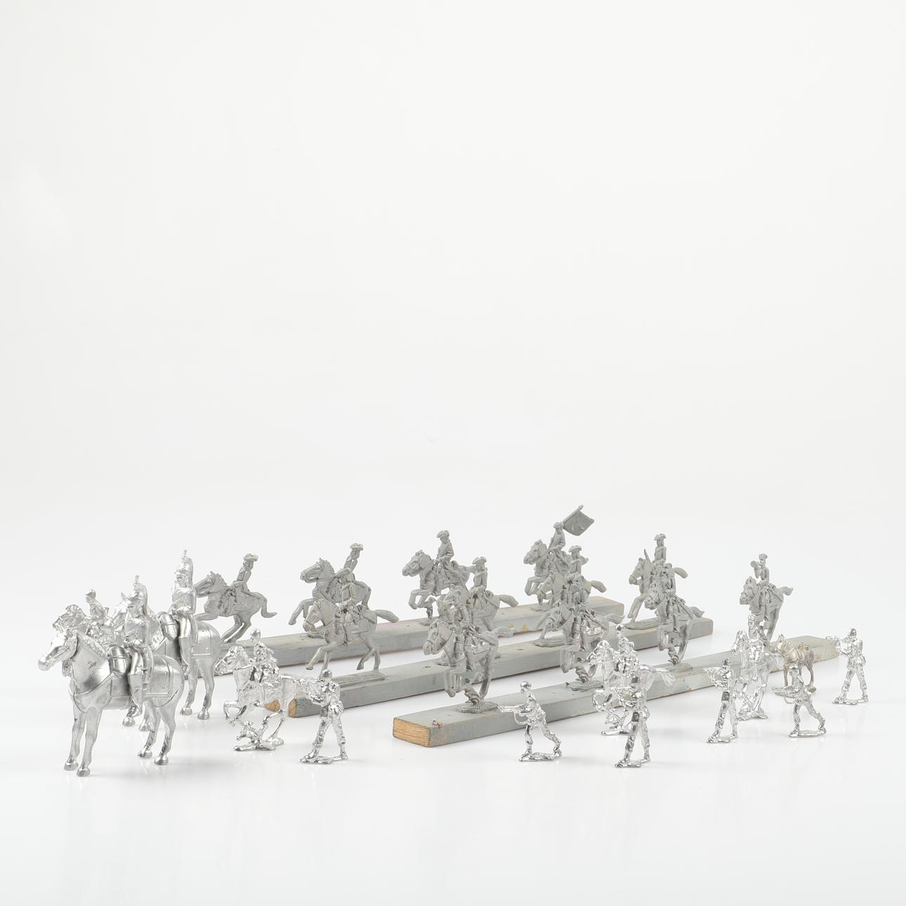 TOY SOLDIERS, unpainted tin.