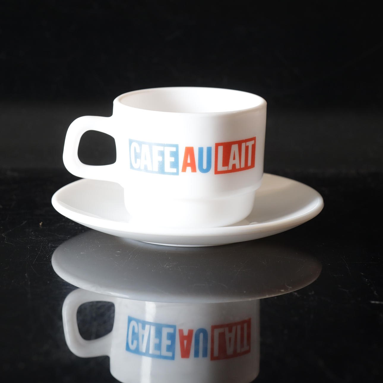 A 40-piece “Café au Lait” coffee set, Arcopal, France. Ceramics