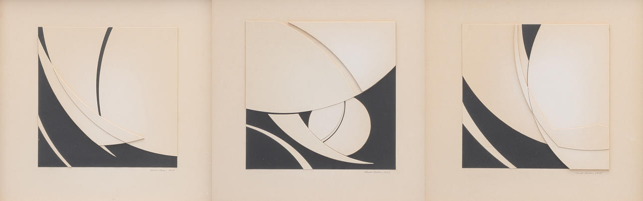 KNUD HOLAR. “SPACE VISION” III, IV AND V, MIXED TECHNOLOGY.