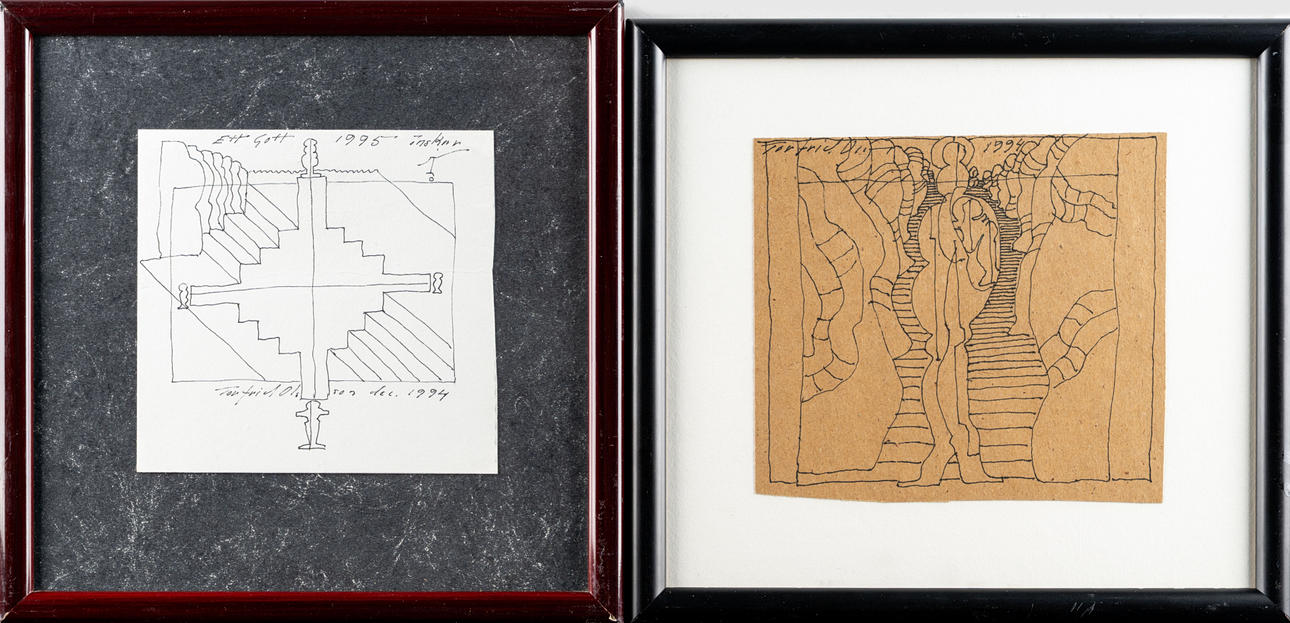 TORFRID OLSSON. Ink on paper, Signed, Two pcs.
