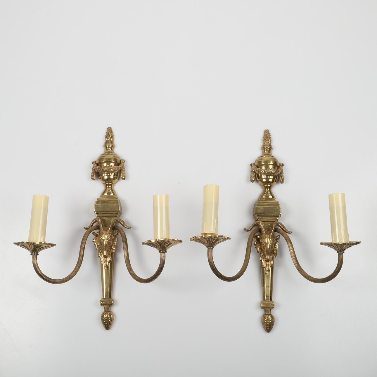 SCONCES, 1 pair, brass, Gustavian style.