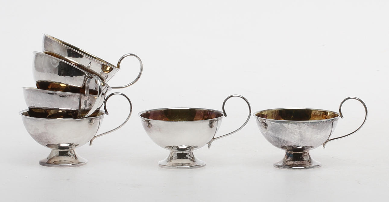 PUNSCHMUGGAR, 6 st, silver, Ceson, 1900tal.