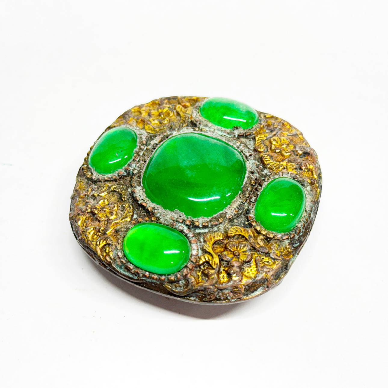 HEBILLA DE CINTURÓN ENGASTADA EN PIEDRAS.