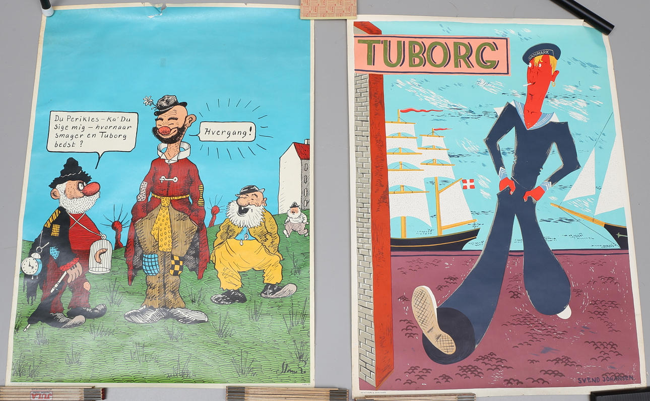 ROBERT STORM PETERSEN. SVEND JOHANSEN, Tuborg öl, affischer, 2 st.