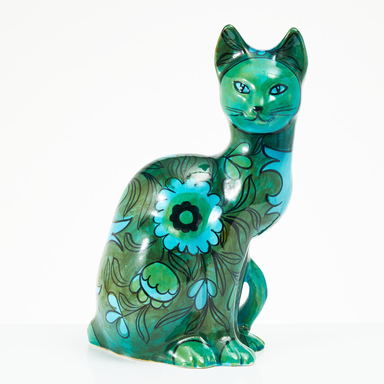 MARIO BELLINI, a faience cat, Italy 1960s. Ceramics & Porcelain