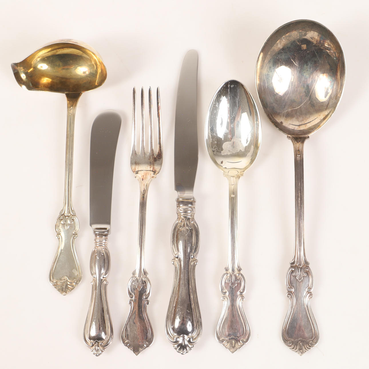 BESTICKUPPSÄTTNING, 40 delar, "Olga", silver.