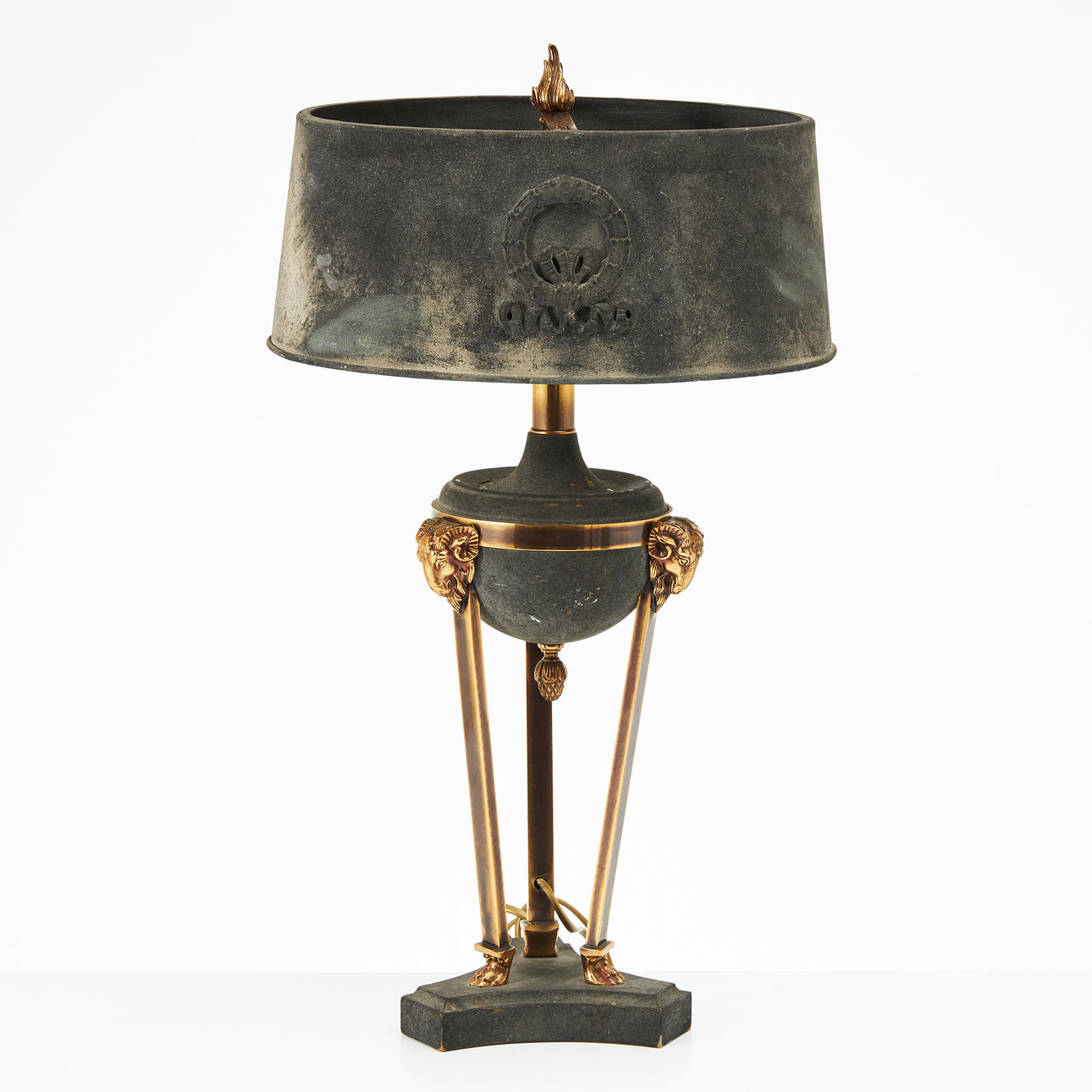 A late 20th century Empire style table lamp.