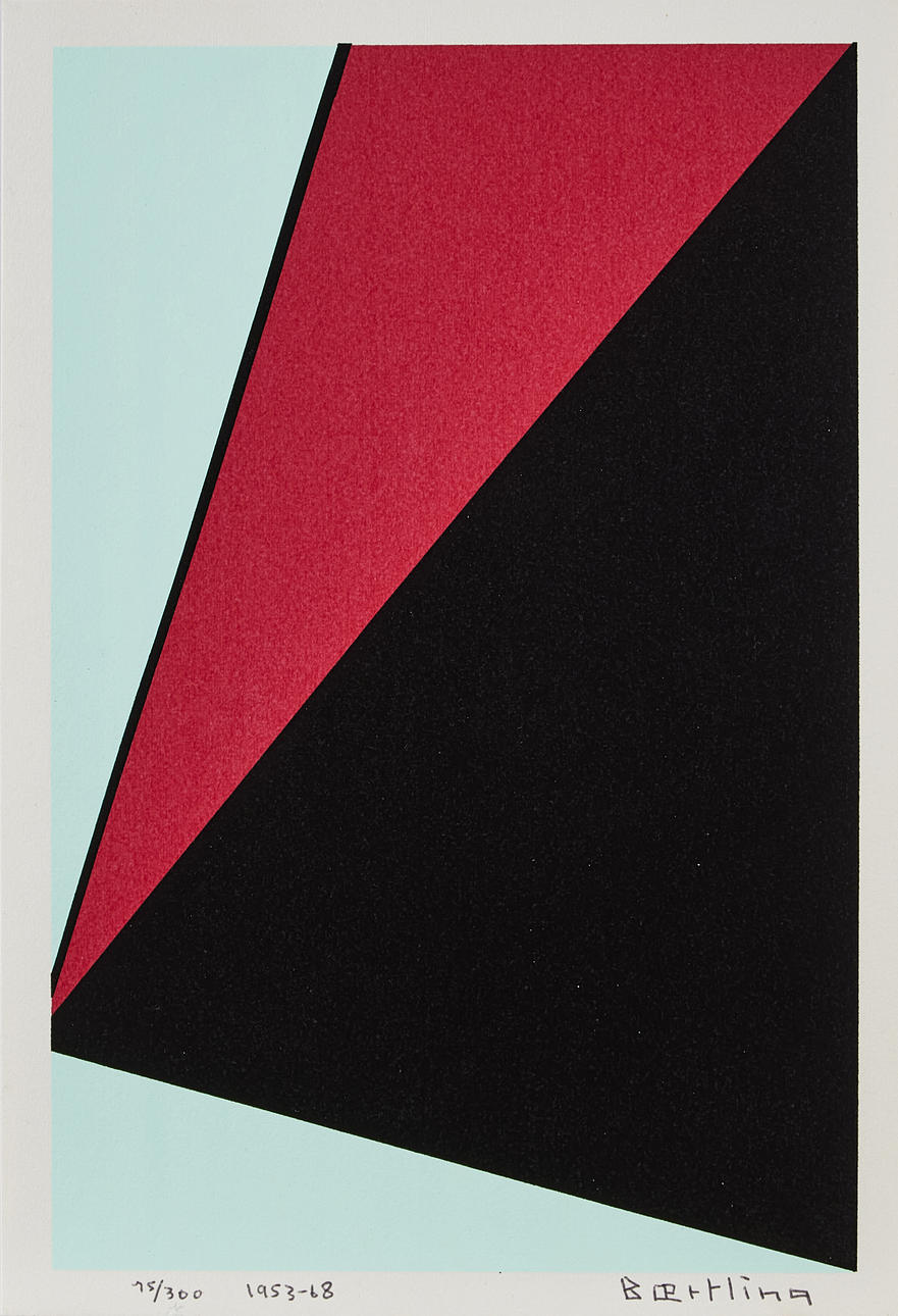 OLLE BAERTLING. “Thème noir rouge blanc”, silkscreen in colours, signed, numbered 75/300, 1968.