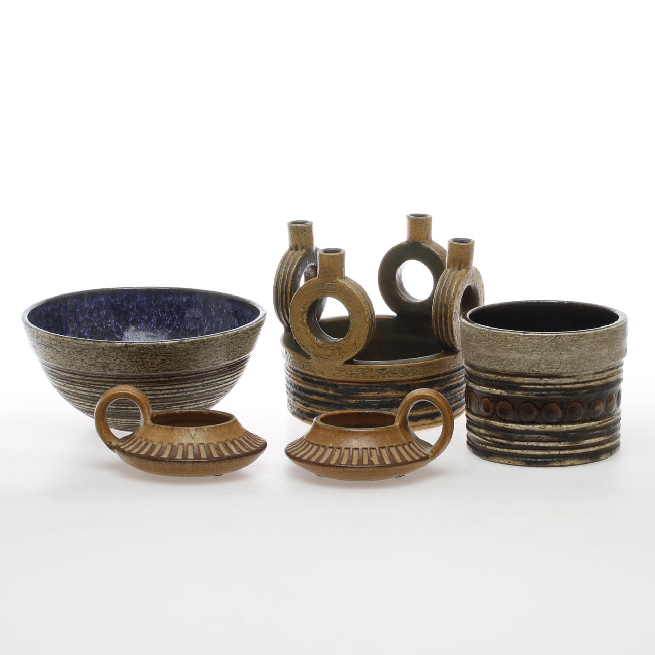 KERAMIK, 5 delar, Gustavsberg samt Söholm.