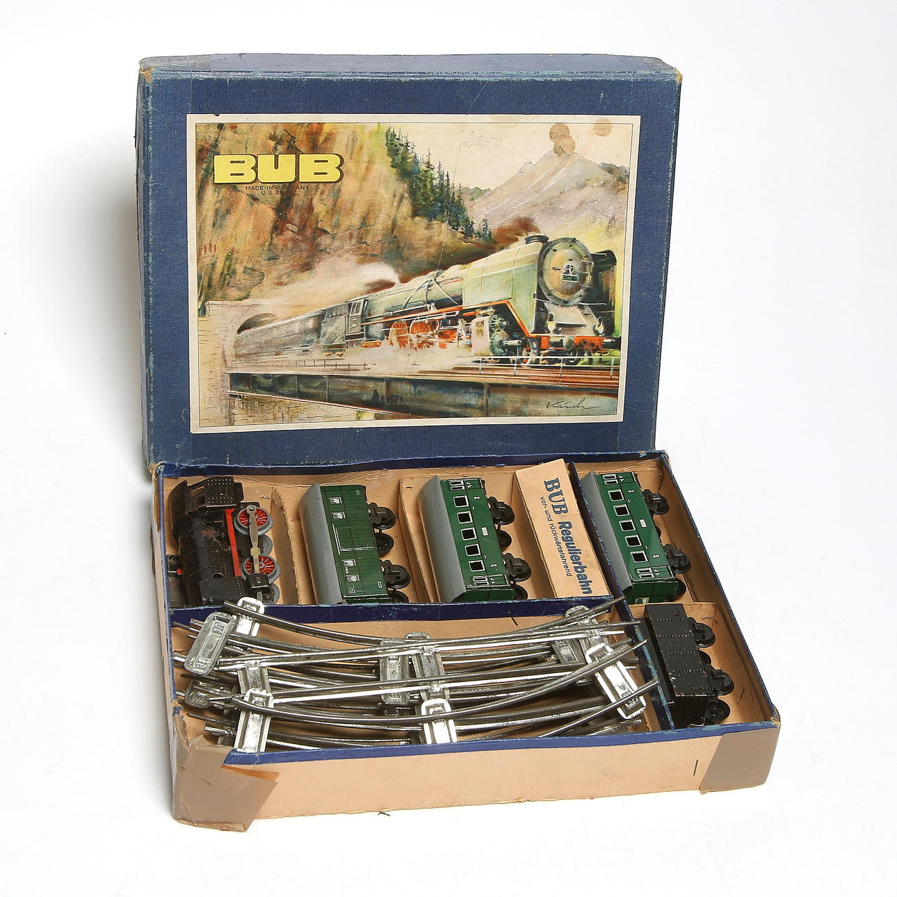 MODELLTÅG med RÄLS, "BUB", Tyskland, omkring 1900-talets mitt.
