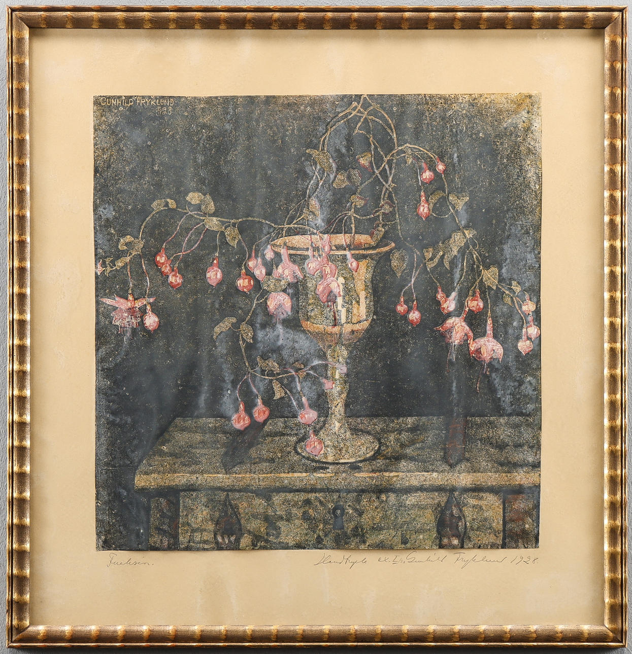 GUNHILD FRYKLUND handprint, signed 1928.