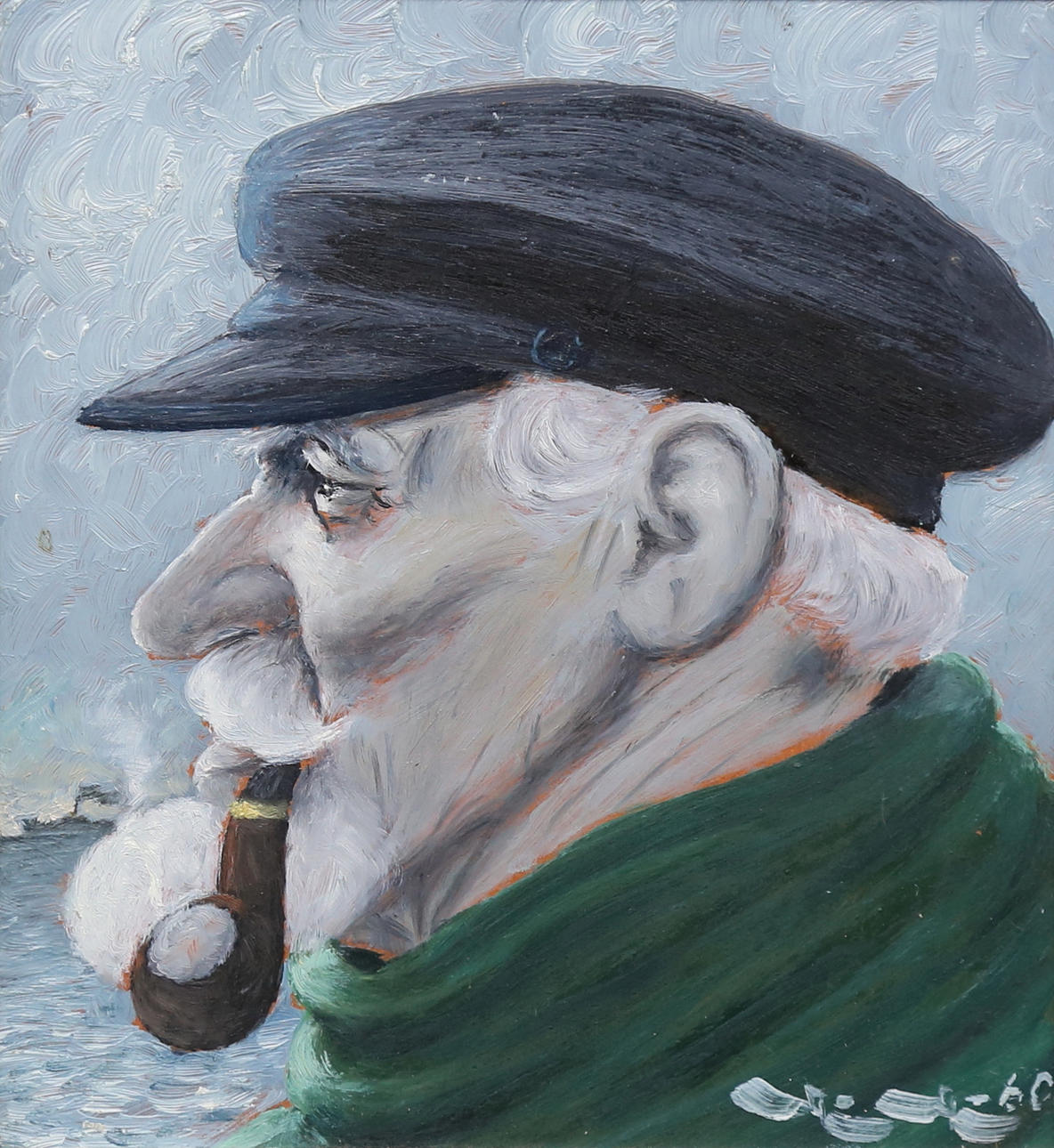 OIDENTIFIERAD KONSTNÄR. oil on panel, portrait, indistinctly signed.