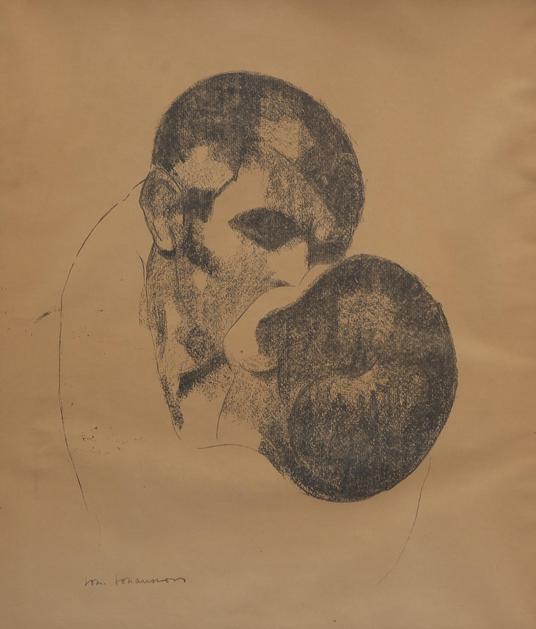 JOHAN JOHANSSON. THE KISS, LITHOGRAPHY.