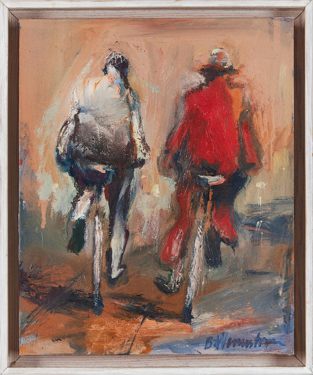 BERNDT WENNSTRÖM. Cyclists, oil on canvas, signed B Wennström.