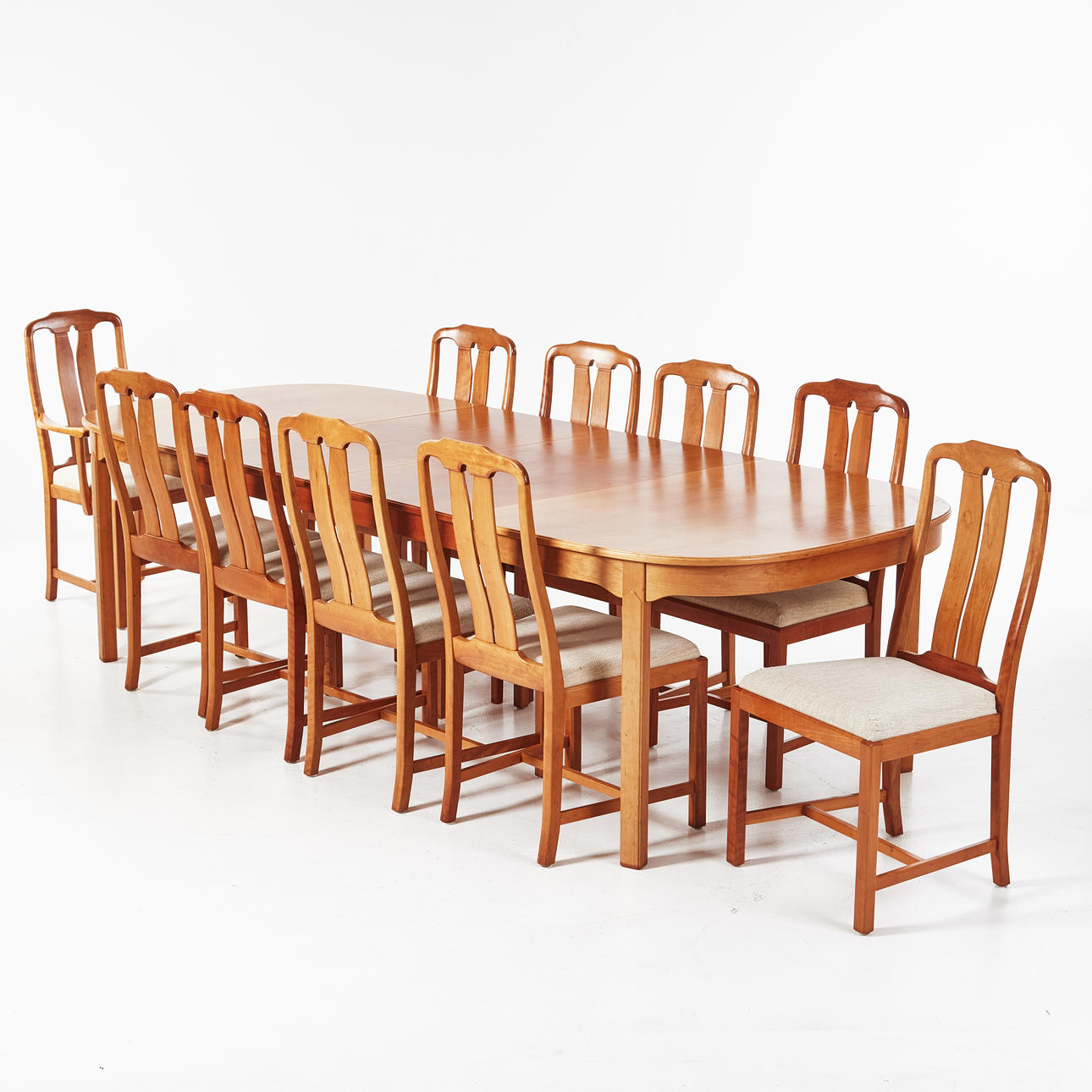 CARL MALMSTEN. “Ambassador”, dining group, 10 dlr, Åfors Möbelfabriks AB, mahogany, branded.