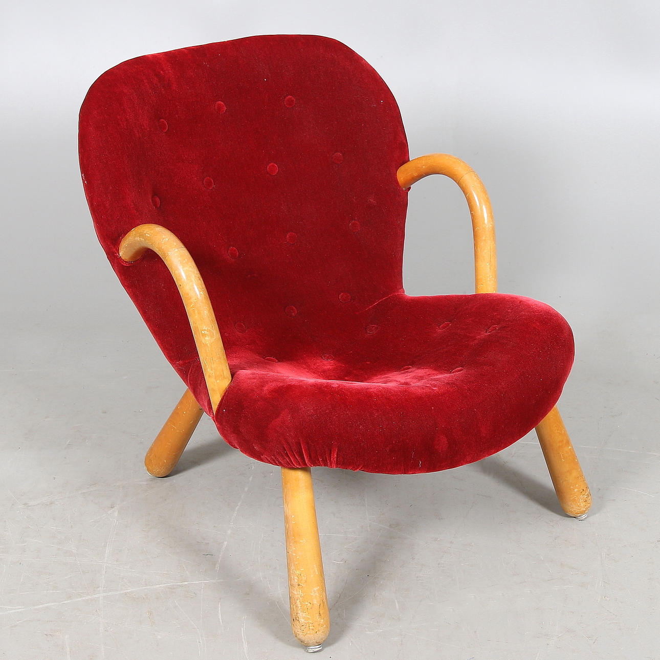 PHILIP ARCTANDER. Fåtölj "Muslingestolen/Clam chair" Möbelstil, Jönköping.1940/50-tal.