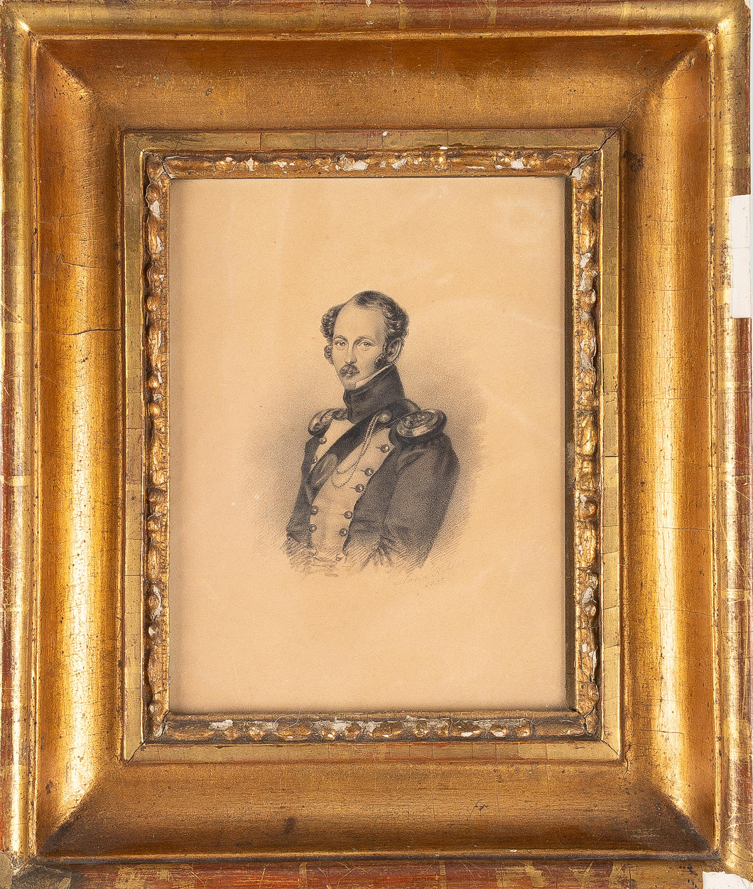 MARIA RÖHL. Portrait, drawing, signed and dated 1835.