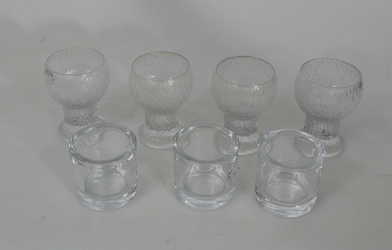 VINGLAS OCH LJUSLYKTOR, glas, 7 delar, Iittala.