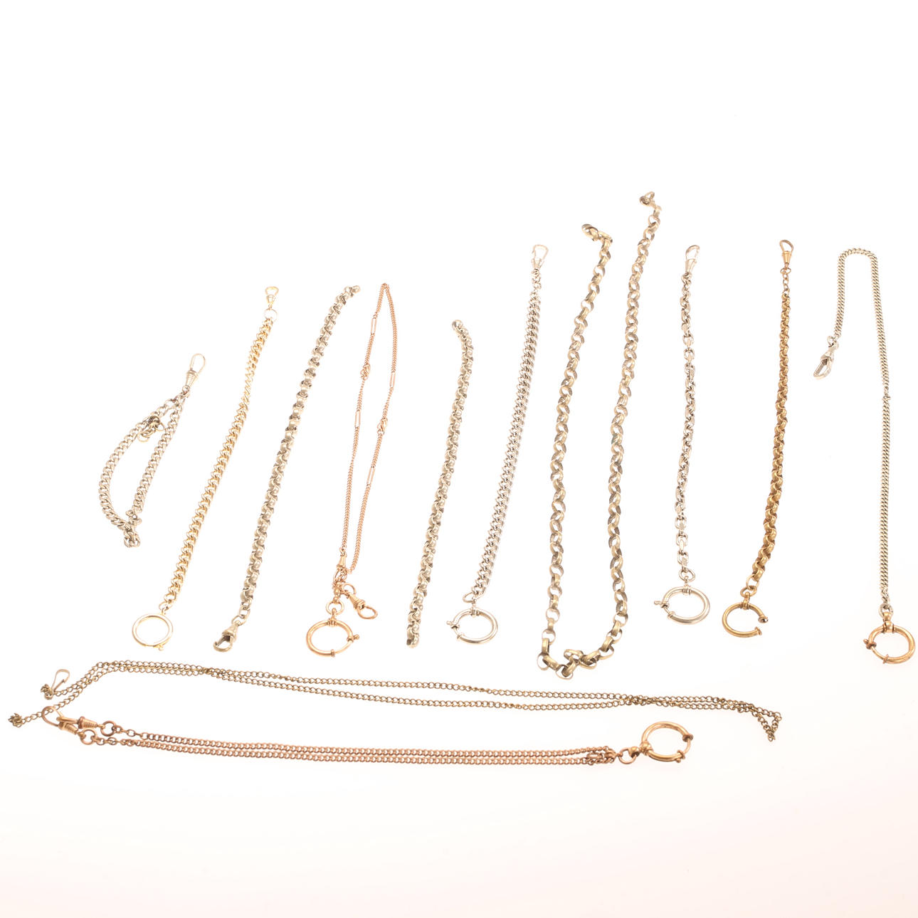 KELLOKETJUT, taskukelloille, metalli, 12 kpl.