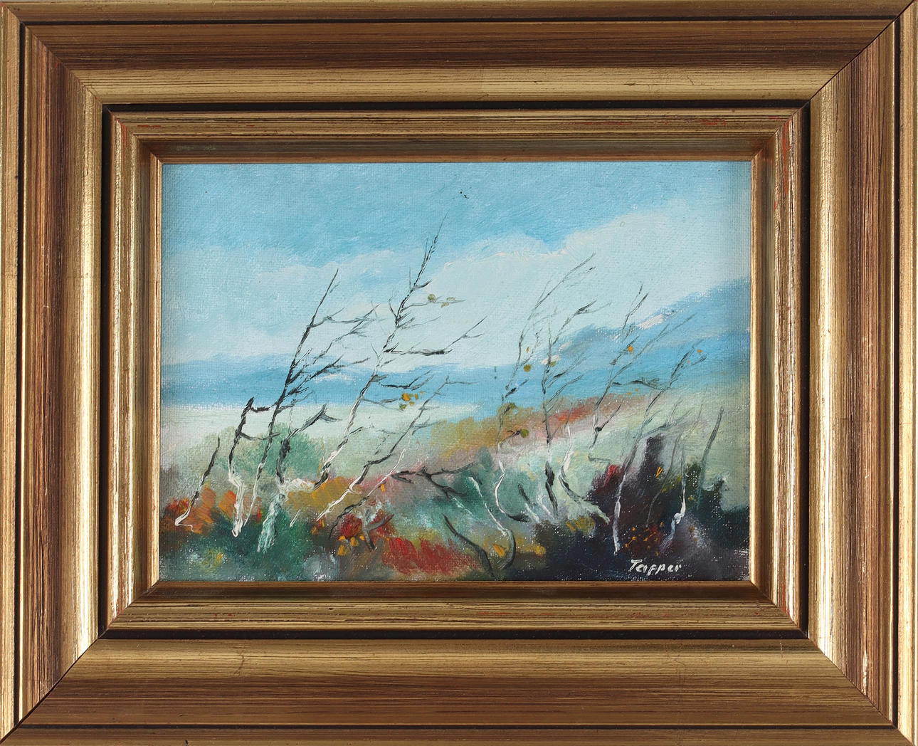 BO TAPPER. Mountain birches, oil on panel, signed.