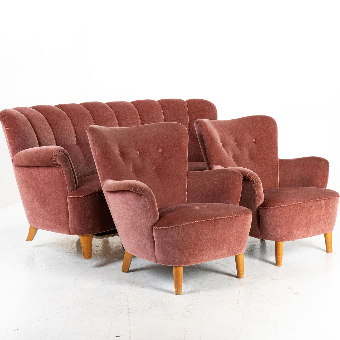 SOFA GROUP, 3 piezas, 1940 - tal.