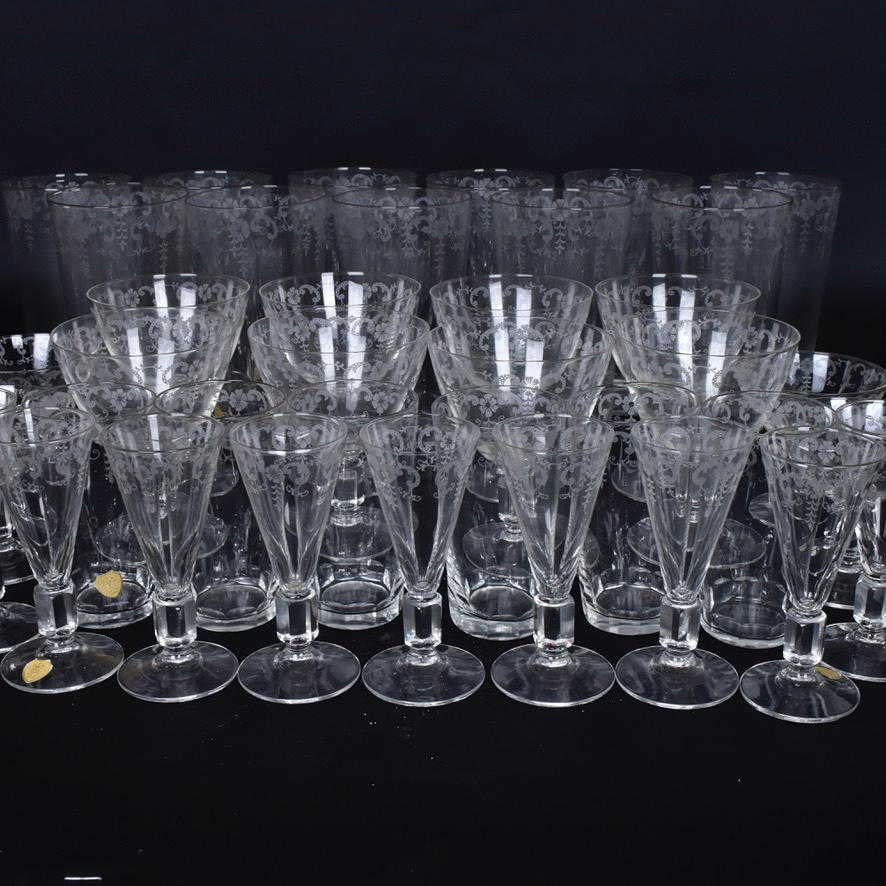 GLASWAREN, poliertes Dekor, Trelleborg.