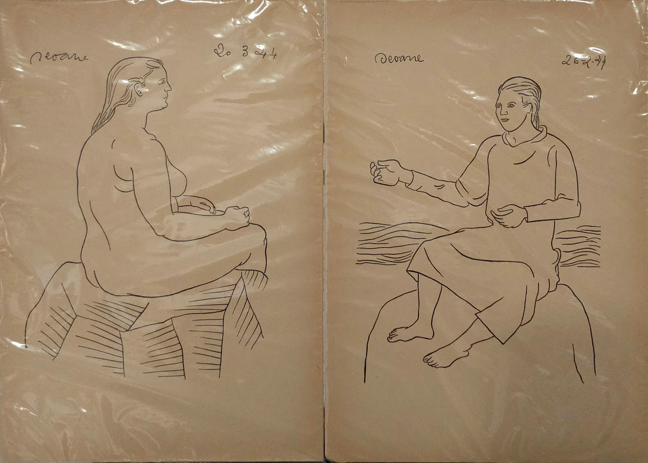 LUIS SEOANE. Untitled. Two offset lithographs.