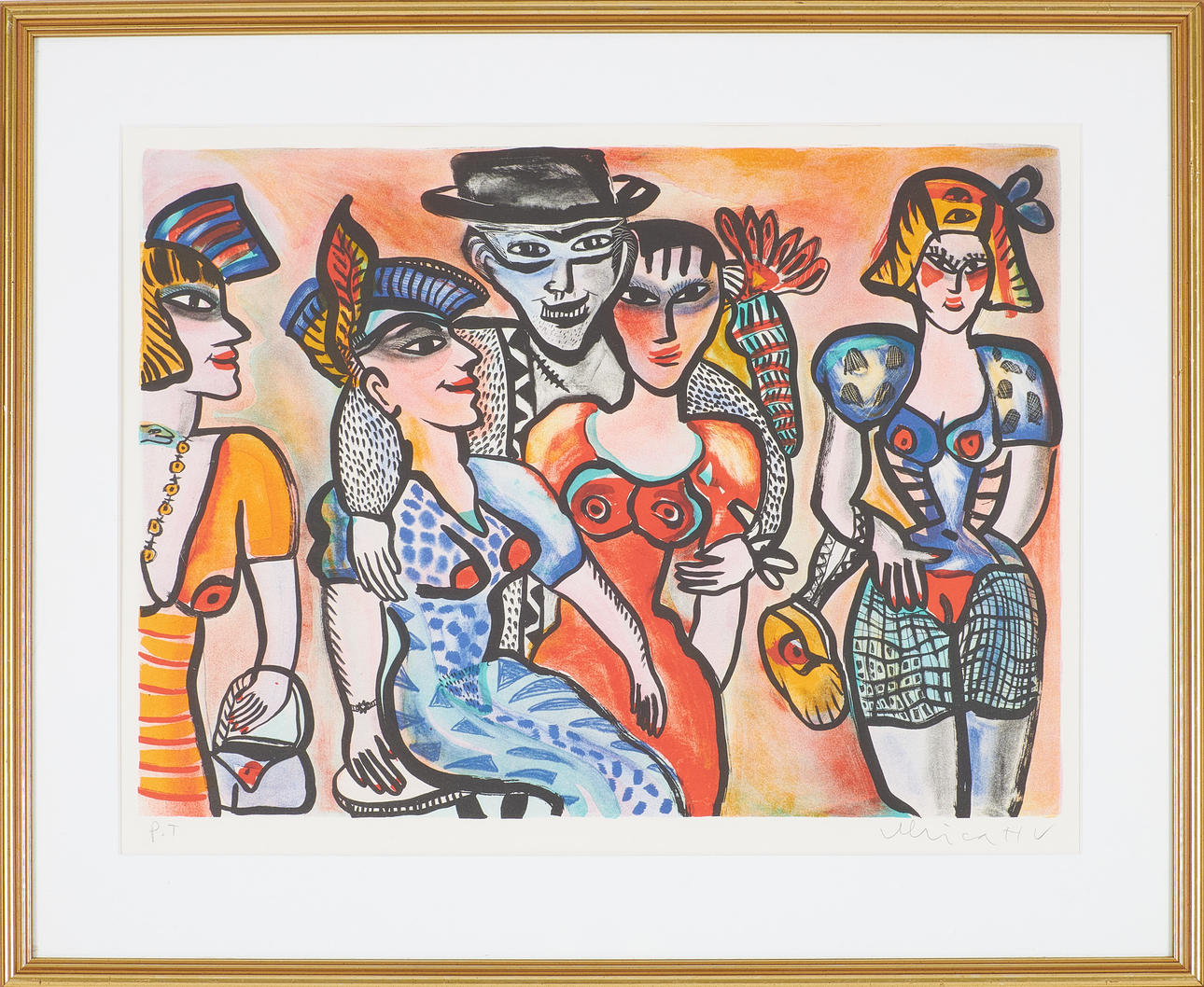 ULRICA HYDMAN-VALLIEN. Figure composition, lithography, signed and dated sample print.