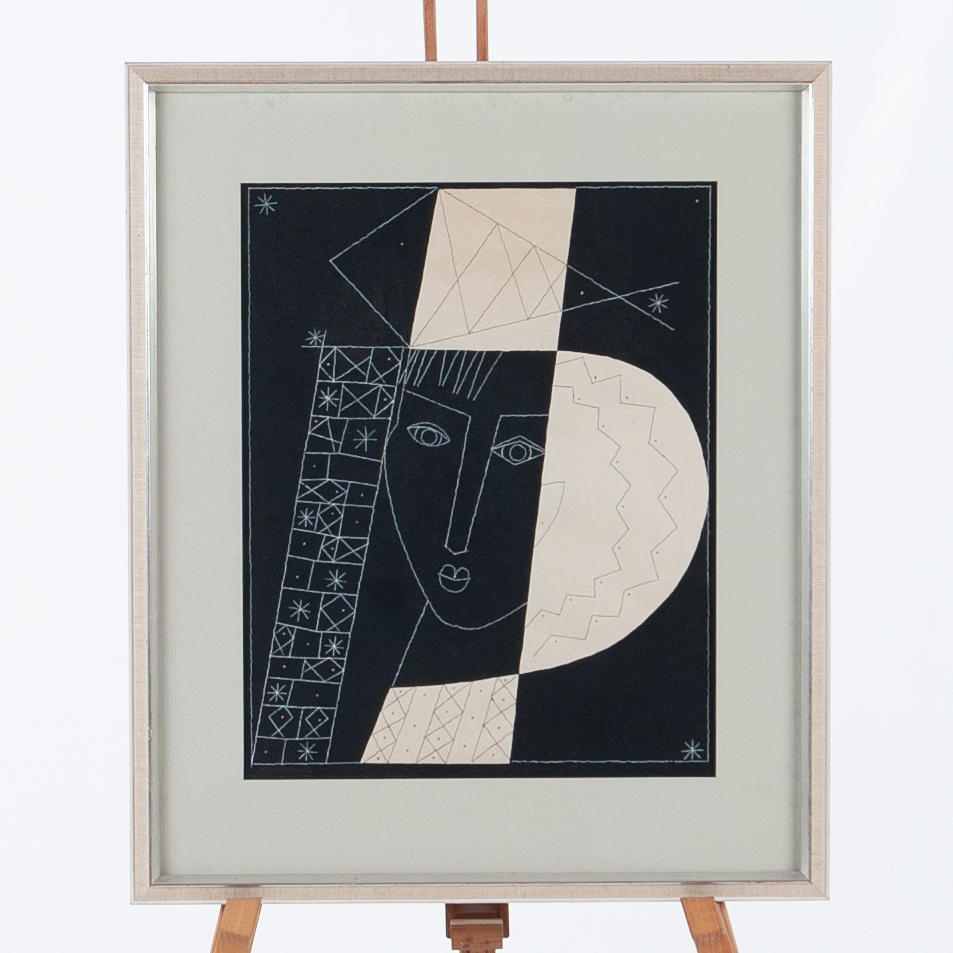 HIS OSSWALD (1919-1983). Cubist composition, mixed media, signed.