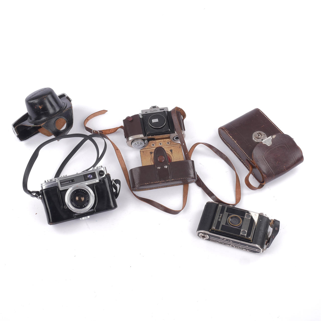 KAMERAER, 3 stk, blå Yashica.