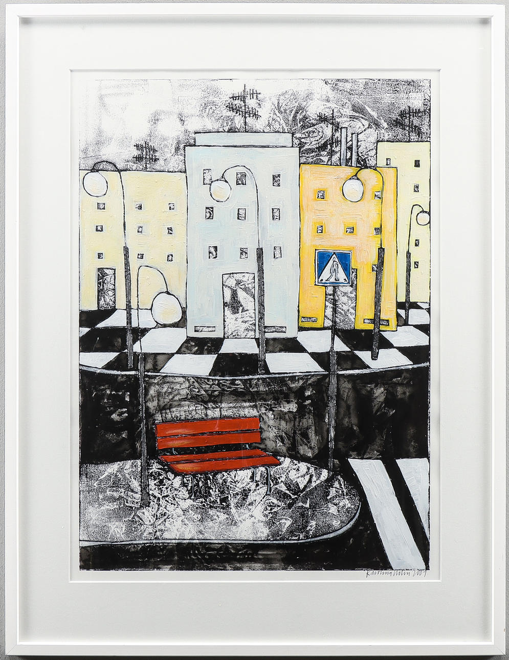 KAROLINA NOLIN monoprint/mixed media, signed 2009.