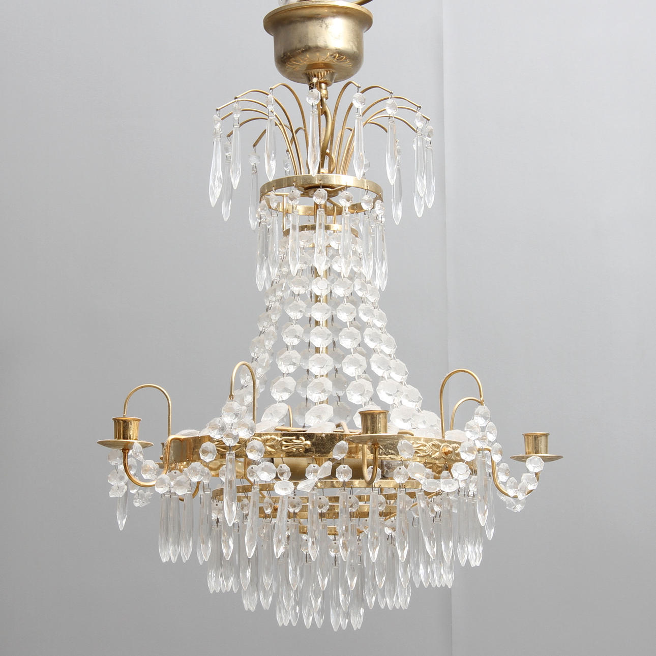 LJUSKRONA, 5 ljusarmar, gustaviansk stil, 1900-tal.