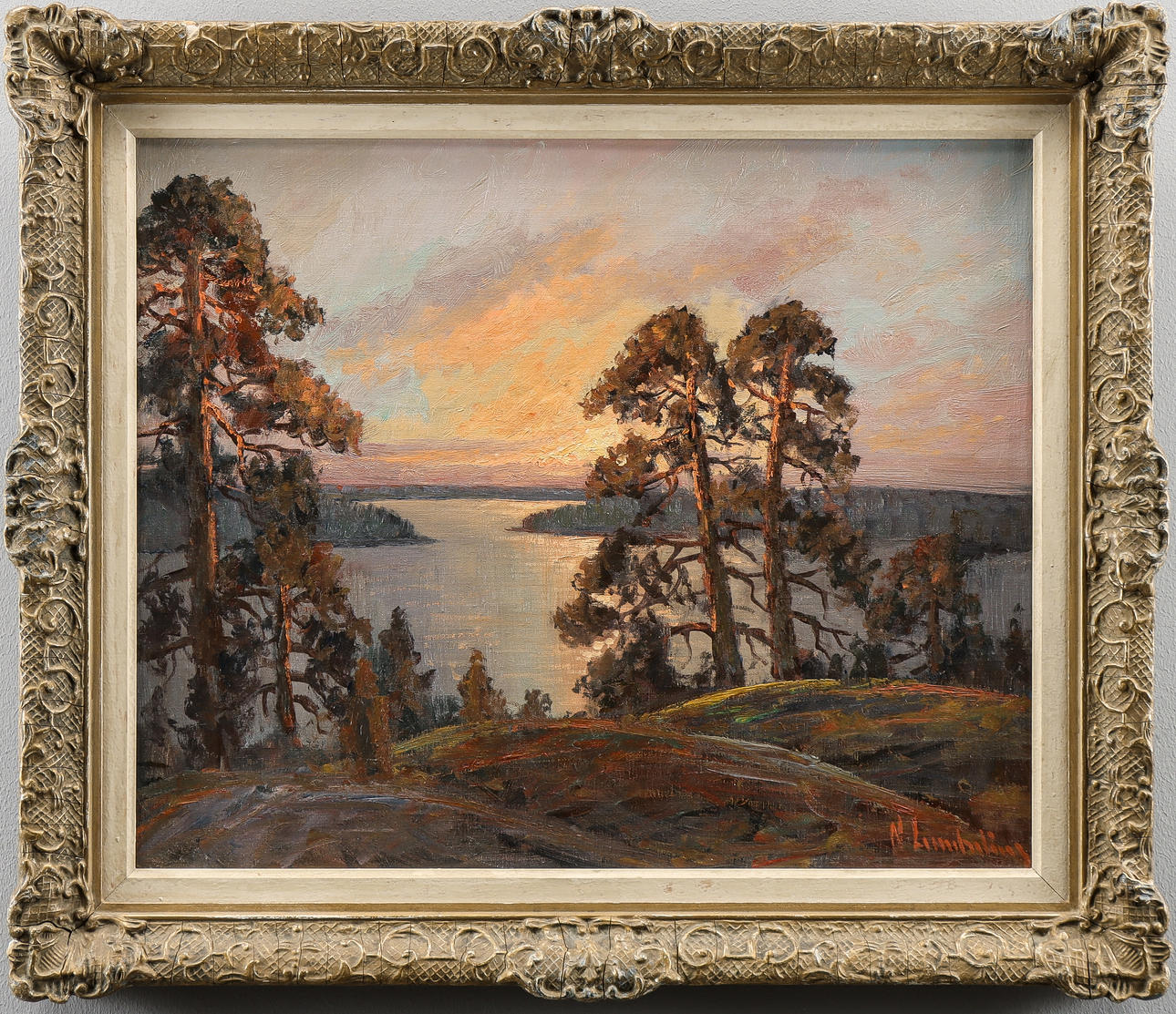 NILS LANDZELIUS oil on canvas, signed.