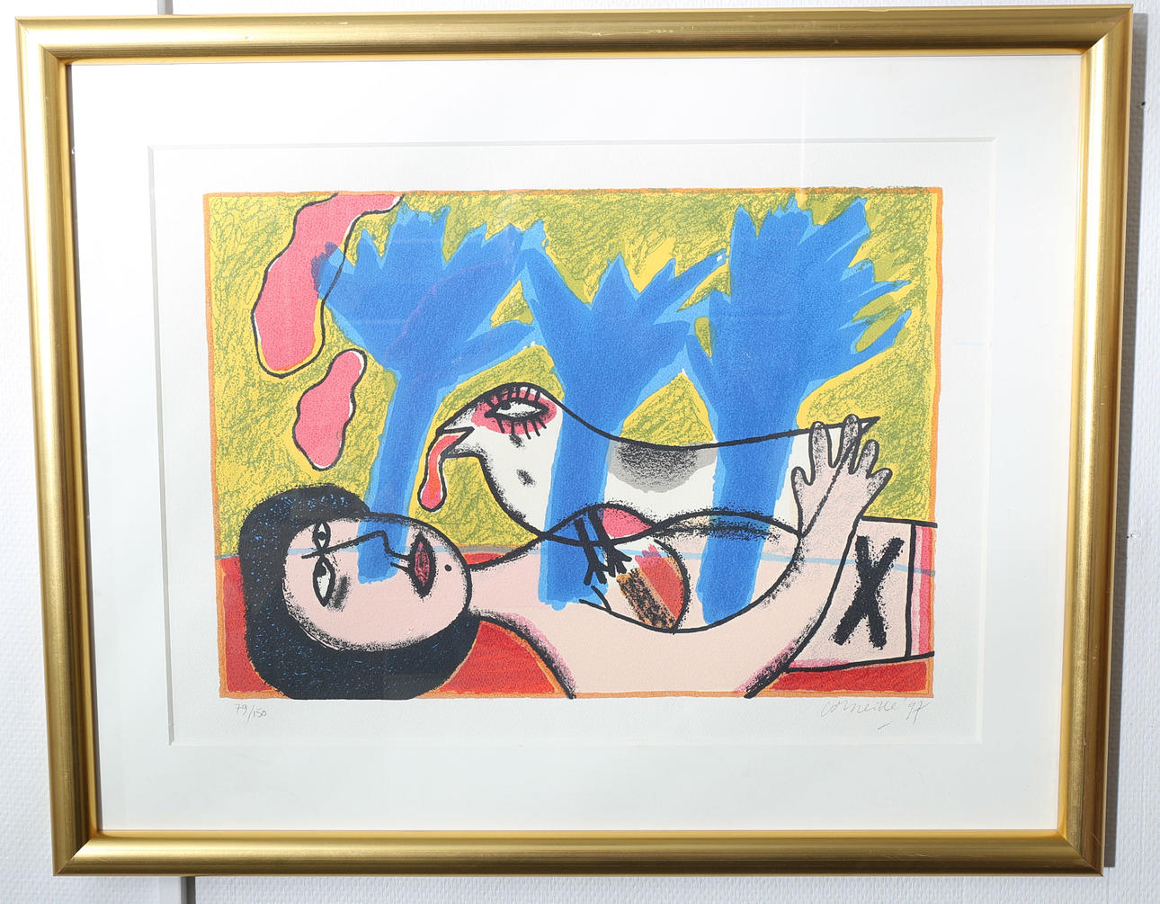 BEVERLOO CORNEILLE. Litografi, numrerad 79/150, signerad Corneille, daterad -97.