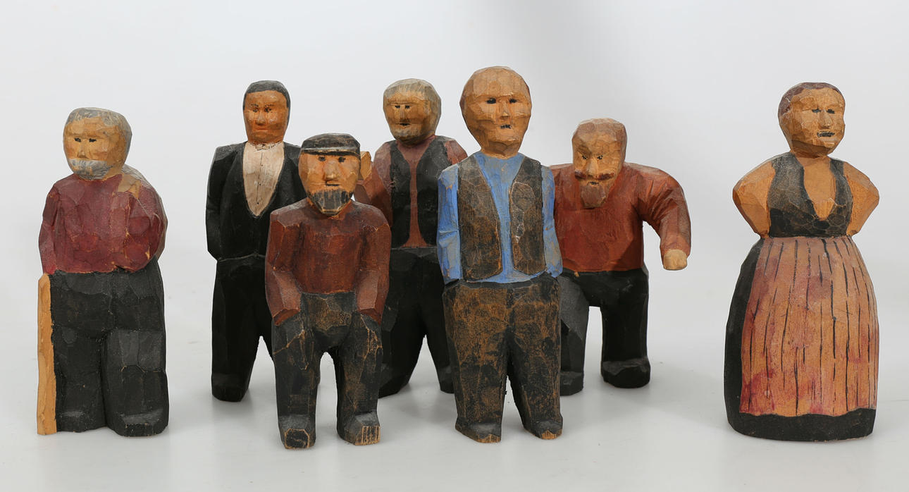 SNIDERIER, trä, 7 stycken, 1900.tal.