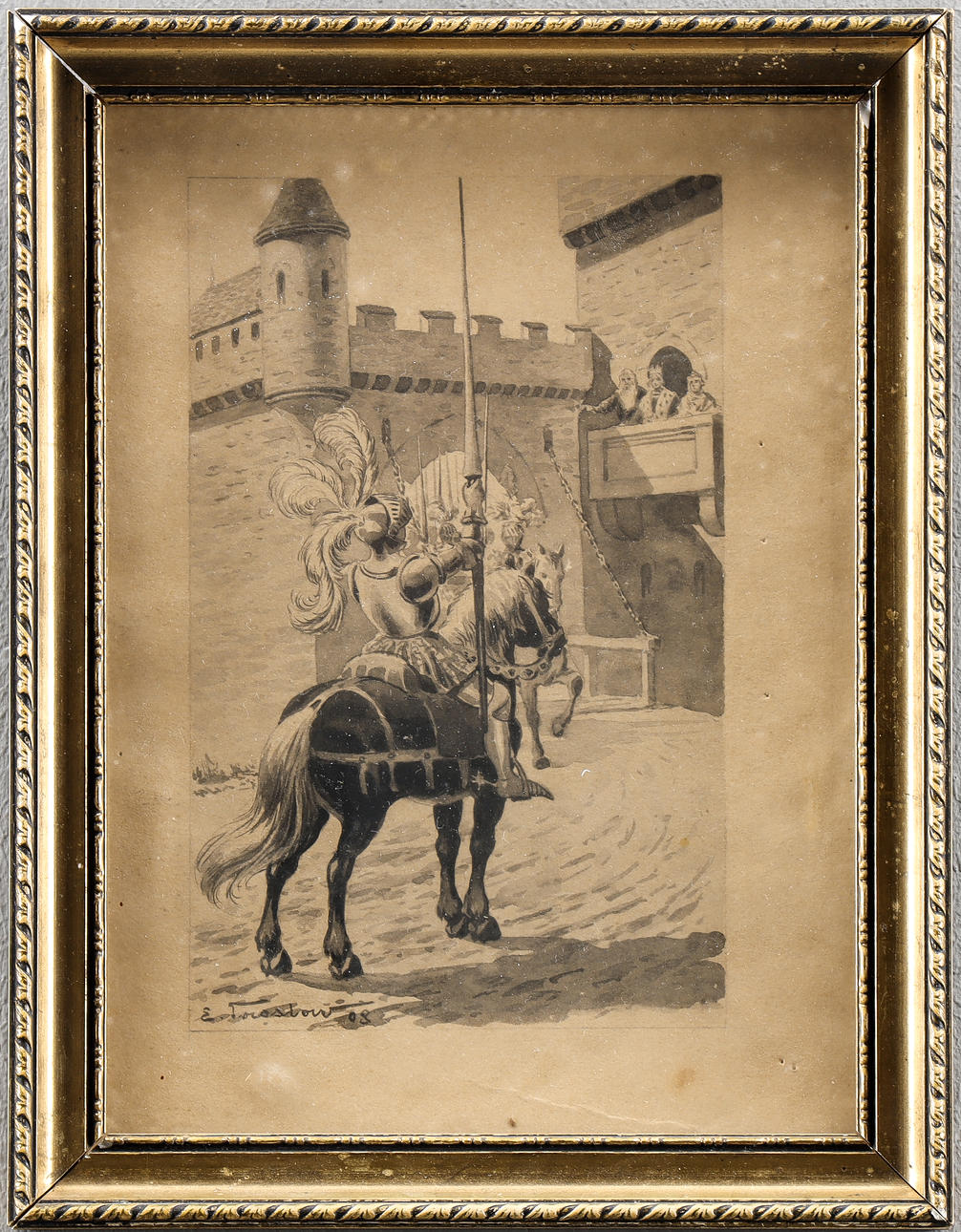 EINAR TORSSLOW ink pen holder, signed 08.