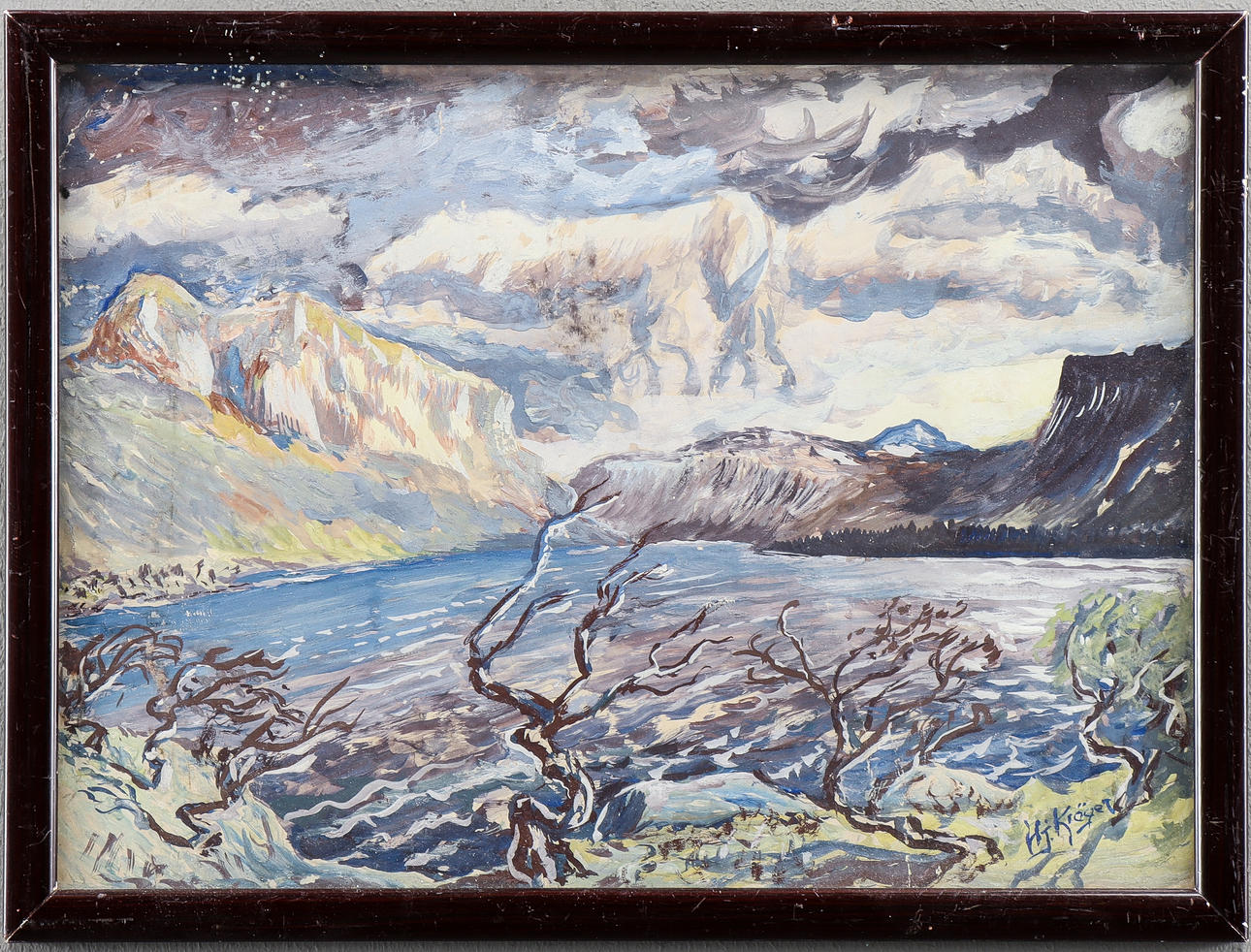 HJALMAR KRÖGER mixed media, signed.