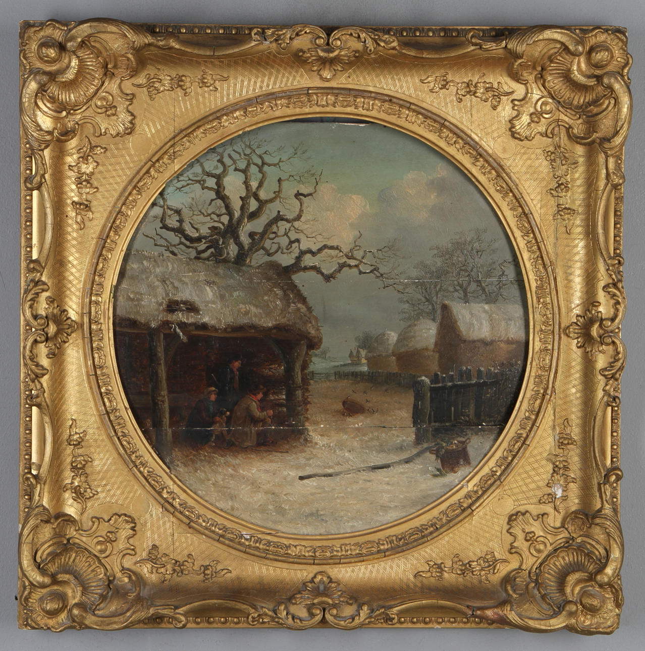 THOMAS SMYTHE. Fågeljakt, olja på pannå, signerad.