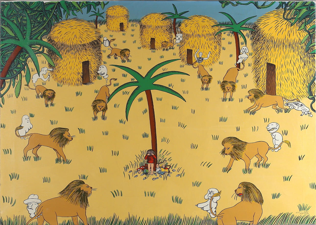 MARIE-LOUISE DE GEER-BERGENSTRÅHLE. Djungel, Screentryck på duk. Signerad och daterad 1976 samt numrerad 41/100.