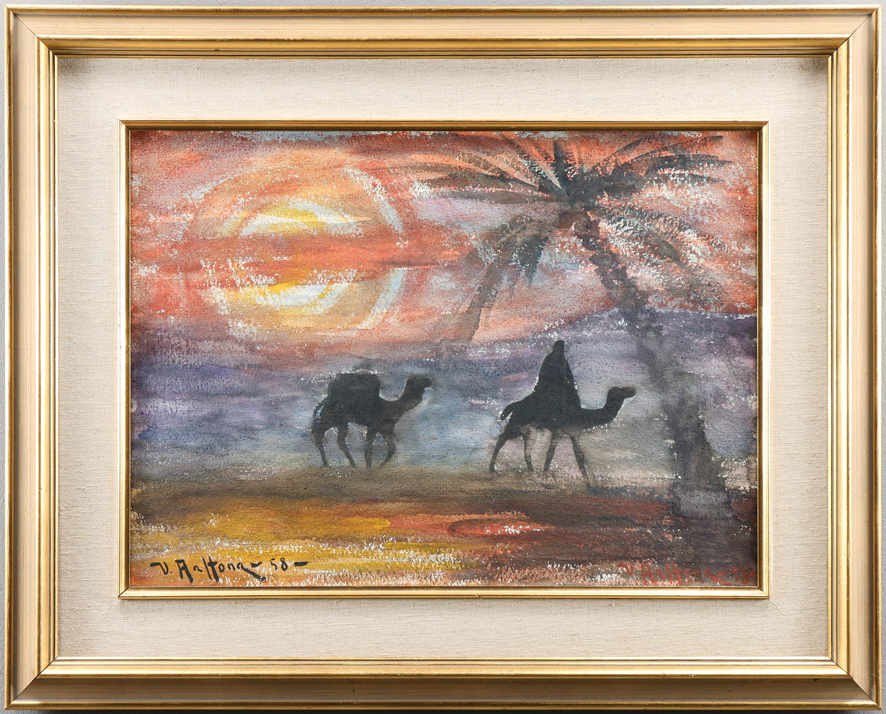 VEIKKO AALTONA. Watercolour, signed 58.